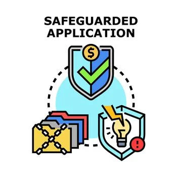 Safeguarded application developing data and idea protection 库存插图