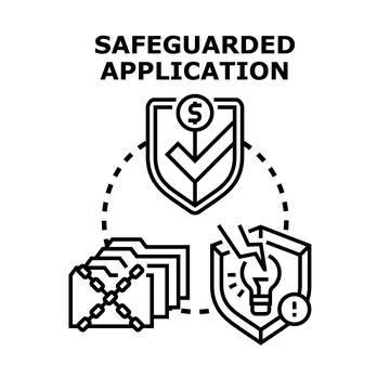 Safeguarded application developing data and idea protection イラスト素材