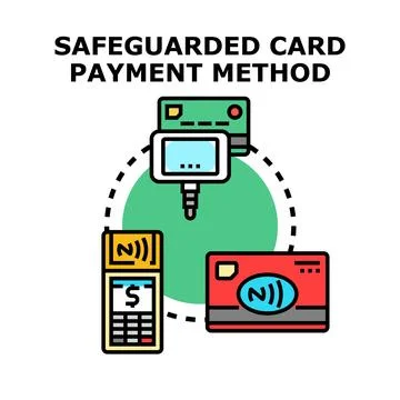 Safeguarded credit card payment methods and secure financial transactions Stock Illustration