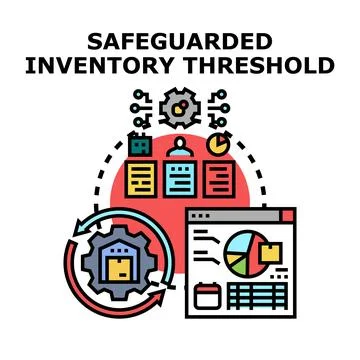 Safeguarded inventory threshold concept vector illustration Stockillustratie