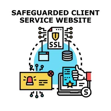 Safeguarding client service website data security illustration イラスト素材