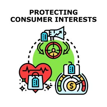 Safeguarding consumer interests vector concept illustration Stock Illustration