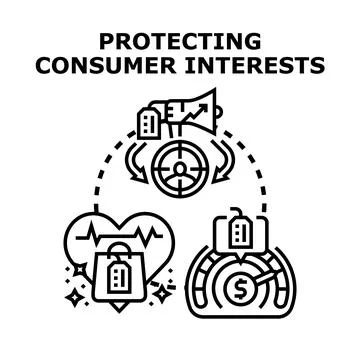 Safeguarding consumer interests vector concept illustration Stock Illustration