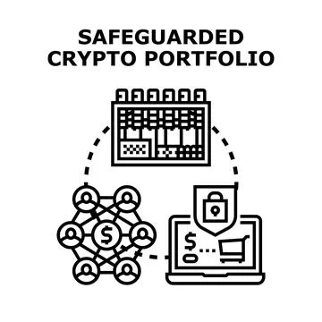 Safeguarding crypto portfolio for secure digital asset management Stock Illustration