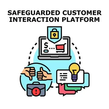 Safeguarding customer interaction platform providing secure online experience Stock Illustration