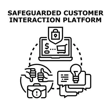 Safeguarding customer interaction platform providing secure online experience Stock Illustration
