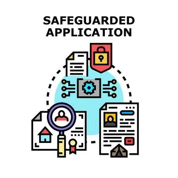 Safeguarding digital application data processing and privacy Stock Illustration