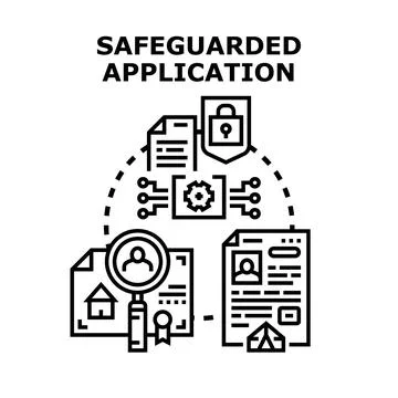 Safeguarding digital application data processing and privacy Stockillustratie