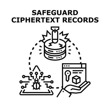 Safeguarding digital data and plaintext records Stock Illustration