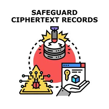 Safeguarding digital data and plaintext records Stock Illustration