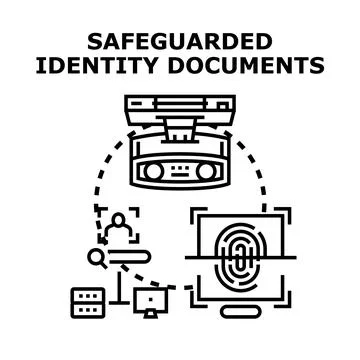 Safeguarding digital identity documents using biometric technology Illustrazione stock