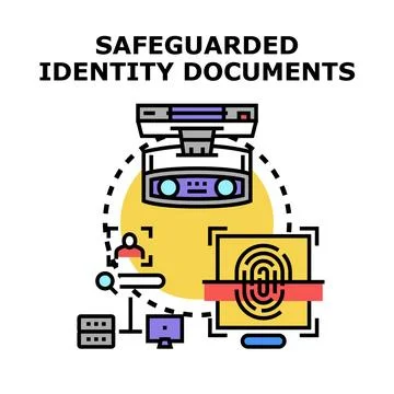 Safeguarding digital identity documents using biometric technology Illustrazione stock