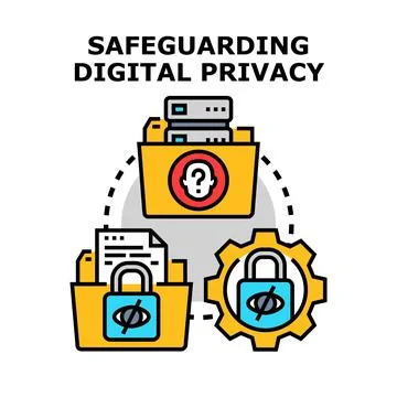 Safeguarding digital privacy and data protection concept Stock Illustration