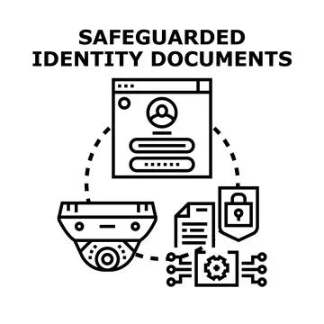 Safeguarding identity documents with digital security systems Stock Illustration