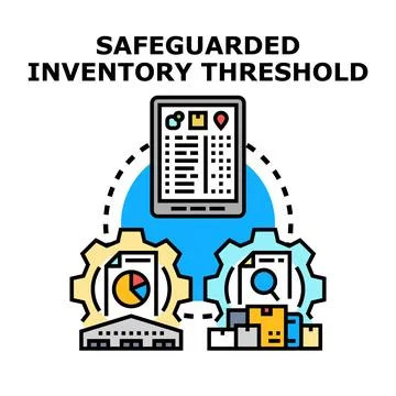 Safeguarding inventory threshold system concept icon vector Stock Illustration