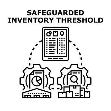 Safeguarding inventory threshold system concept icon vector Stock Illustration