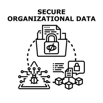 Safeguarding organizational data secure network protection concept Stock Illustration