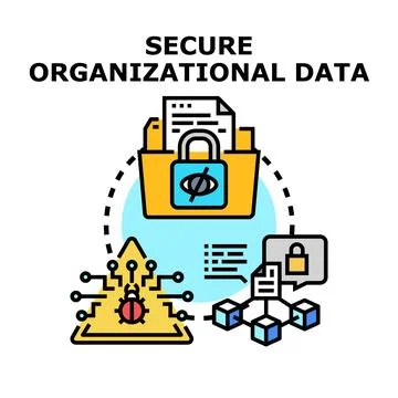 Safeguarding organizational data secure network protection concept Stock Illustration