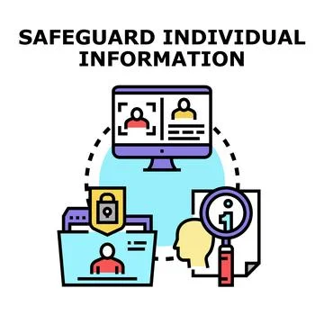 Safeguarding personal data and individual privacy protection Stock Illustration