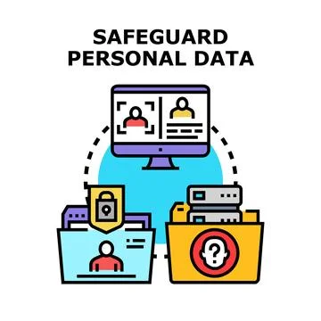 Safeguarding personal data and private information concept Stock Illustration