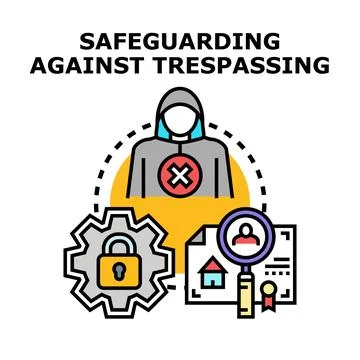 Safeguarding property against unauthorized entry concept illustration Stock Illustration