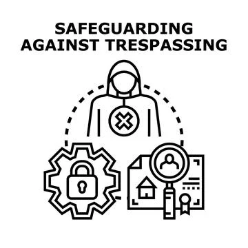 Safeguarding property against unauthorized entry concept illustration Stock Illustration
