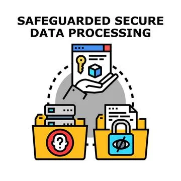 Safeguarding secure data processing concept Stockillustratie