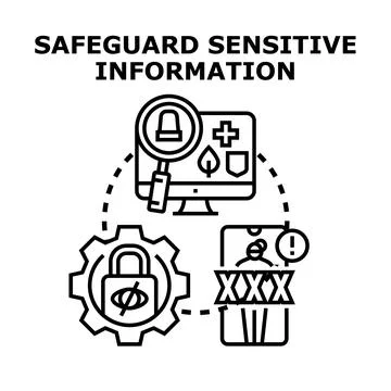 Safeguarding sensitive data and personal information security concept Stock Illustration