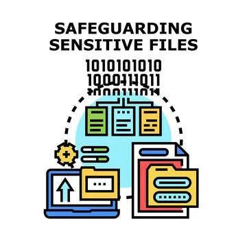Safeguarding sensitive data files digital information security Stockillustratie