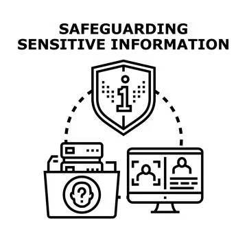 Safeguarding sensitive data, information protection concept Stock Illustration