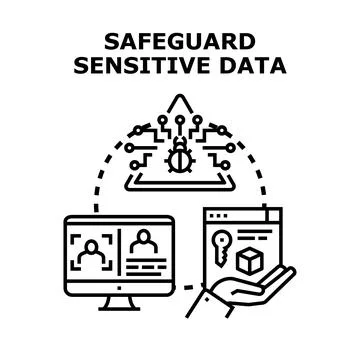 Safeguarding sensitive data protecting digital information online 库存插图