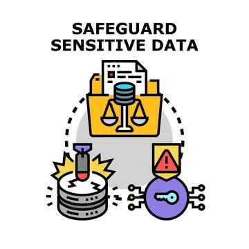 Safeguarding sensitive data security and protection measures Stock Illustration