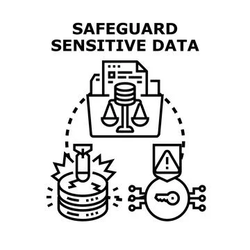 Safeguarding sensitive data security and protection measures Stock Illustration