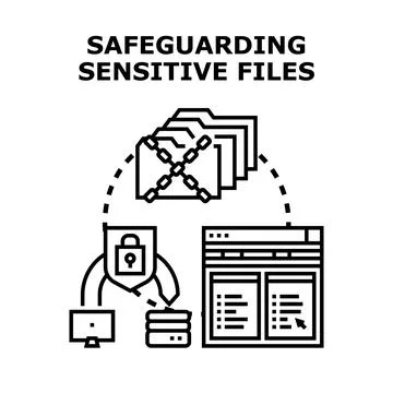 Safeguarding sensitive digital files and data security Stock Illustration