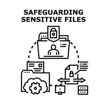 Safeguarding sensitive files concept for data protection network イラスト素材