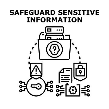 Safeguarding sensitive information and data privacy concept Illustrazione stock
