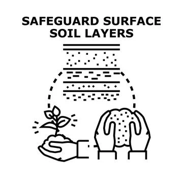 Safeguarding surface soil layers protecting plant growth 스톡 일러스트
