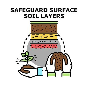 Safeguarding surface soil layers protecting plant growth Иллюстрация