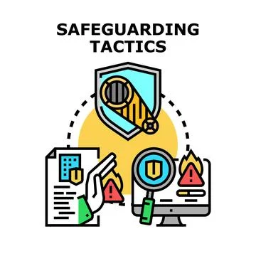 Safeguarding tactics ensuring digital and data protection Stock Illustration