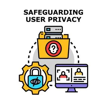Safeguarding user privacy and secure data protection process Stock Illustration