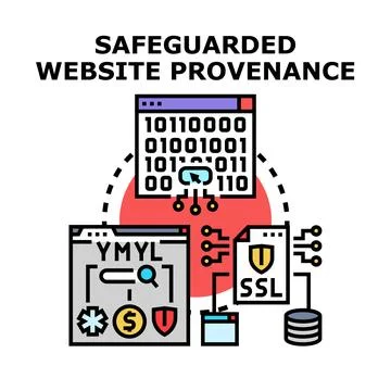 Safeguarding website provenance with digital security measures Illustrazione stock