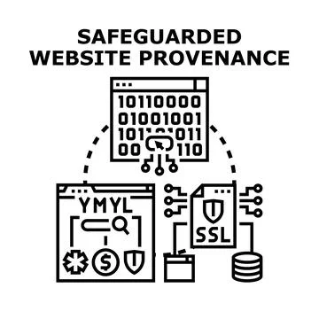 Safeguarding website provenance with digital security measures Stock Illustration