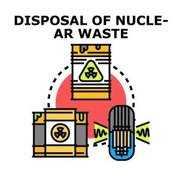 Safely disposing nuclear waste processing and storage concept Stock-Illustration