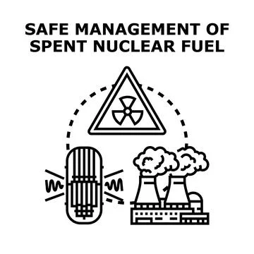 Safely managing spent nuclear fuel with radiation control Stock Illustration