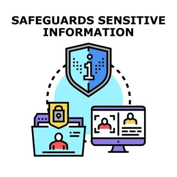 Safely protecting sensitive information and confidential data Stock Illustration