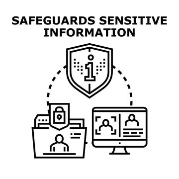 Safely protecting sensitive information and confidential data Stock Illustration