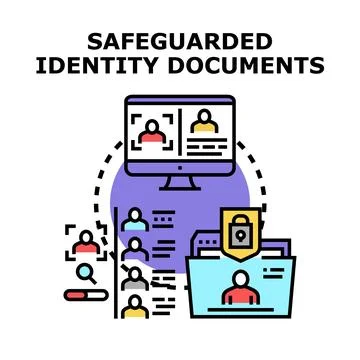 Safely storing personal data with digital identity protection Stock Illustration