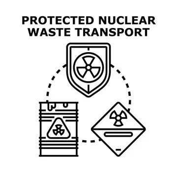 Safely transporting radioactive waste materials concept Stock Illustration
