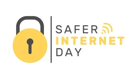 Safer Internet Day Poster. Vector illustration in flat style Stock Illustration