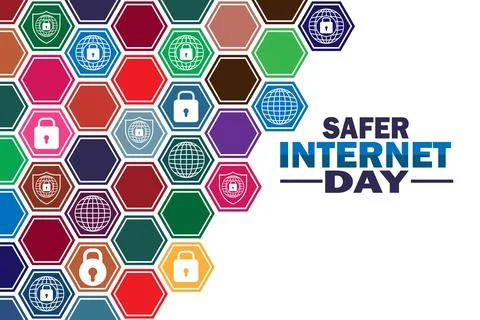 Safer Internet Day Vector Template Design Illustration Stock-Illustration